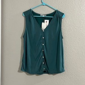 Dark teal button down tank